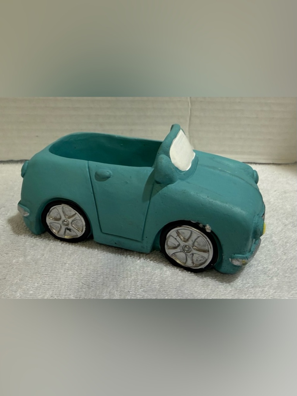 Adorable  Cement/resin mini convertible car planter